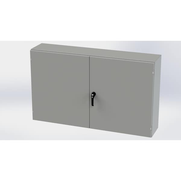 3 Point Latch with Padlock Handle Electrical Enclosures, 36 in H, 12 in D, 60 in W, NEMA 3R, 12, 13